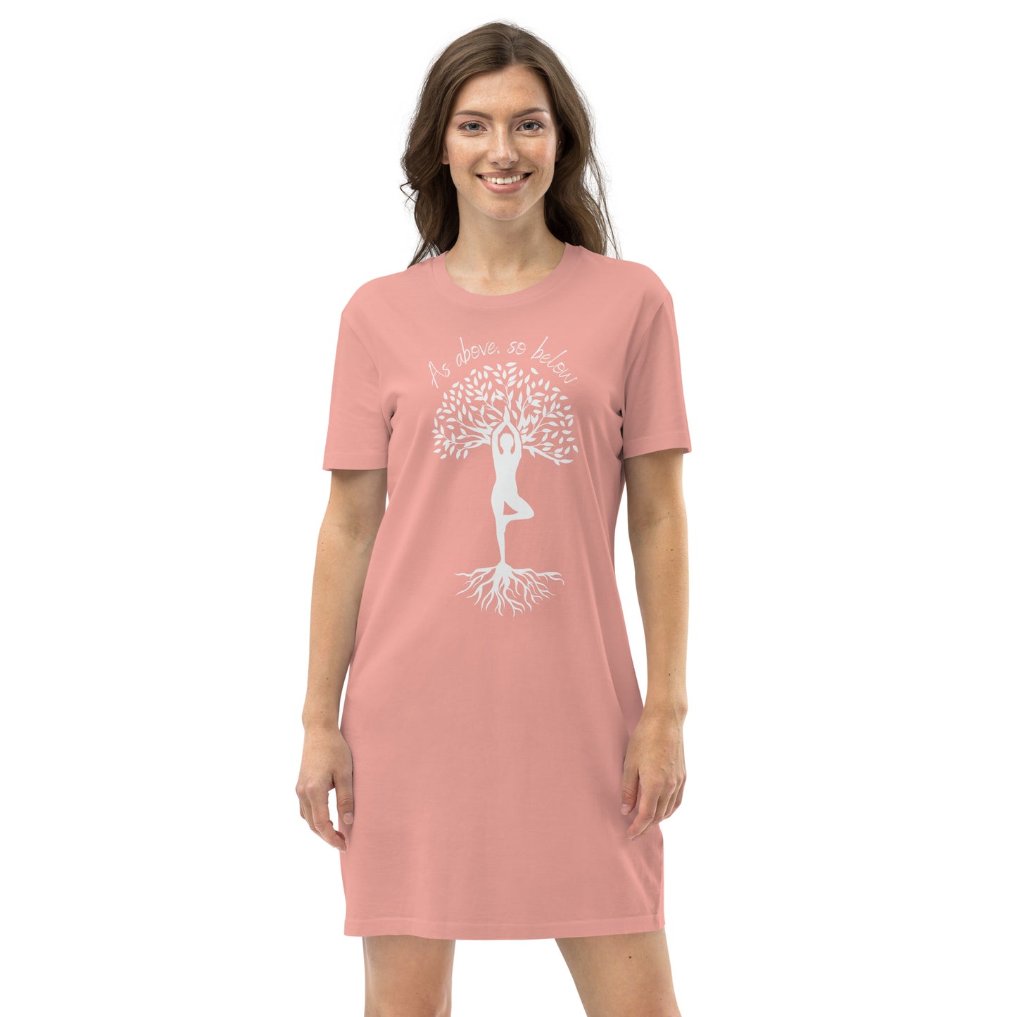 Tree Pose Organic cotton t-shirt dress