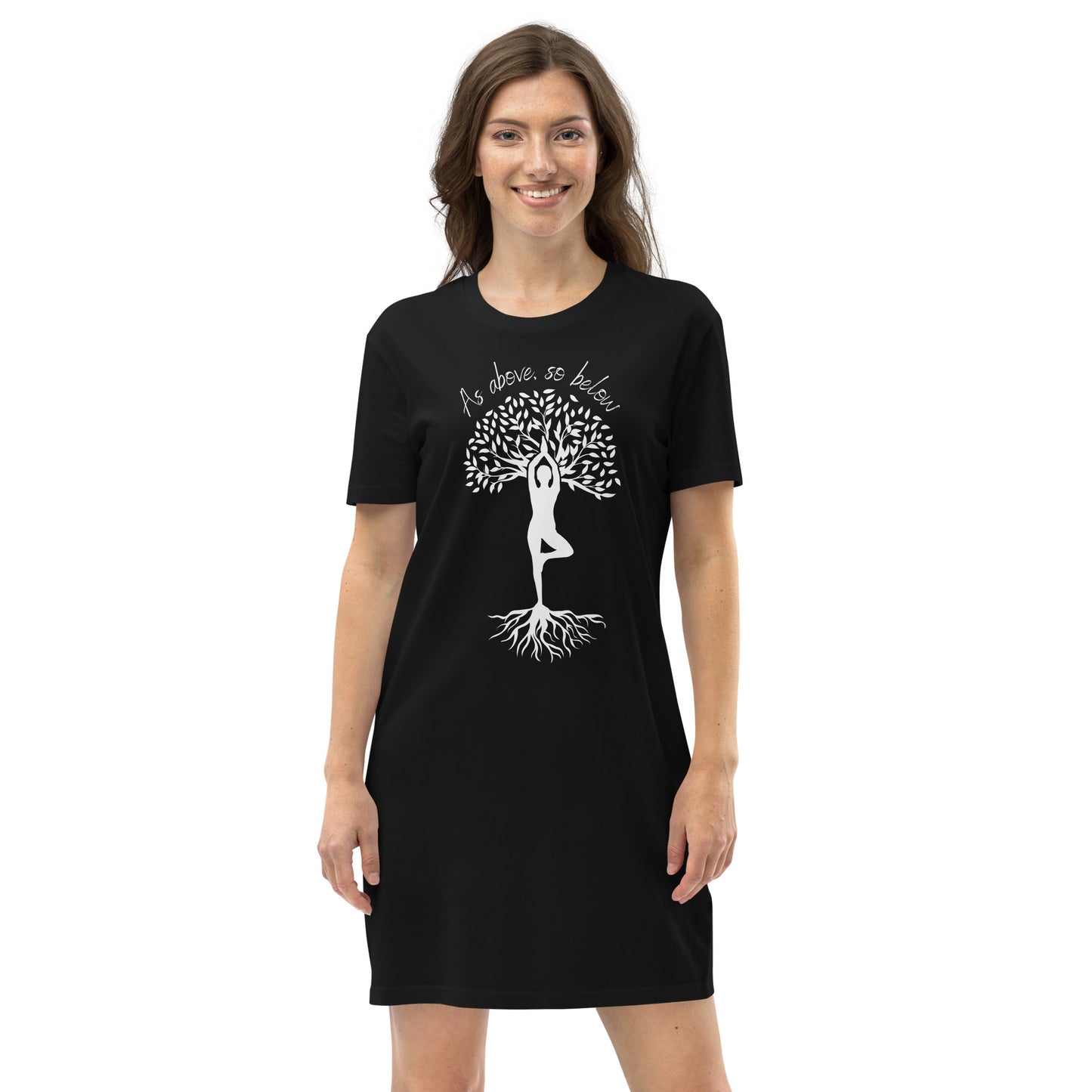 Tree Pose Organic cotton t-shirt dress