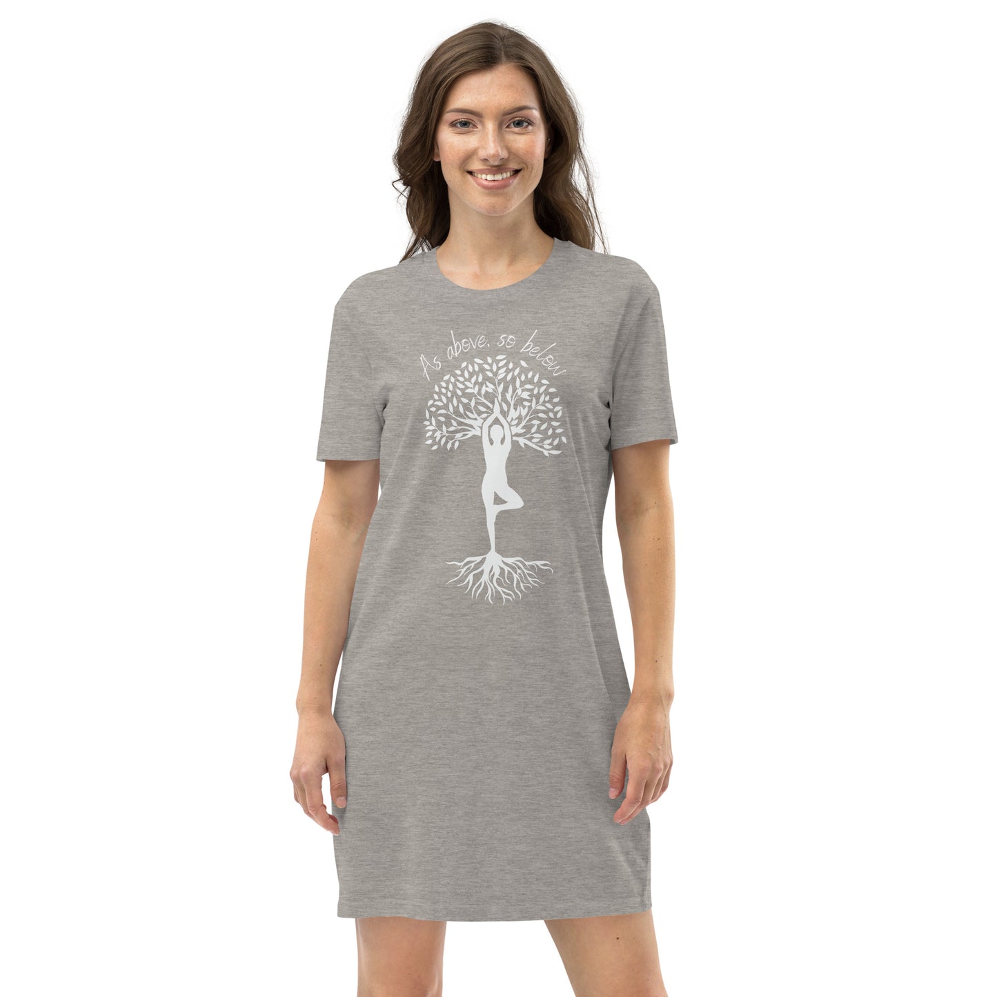 Tree Pose Organic cotton t-shirt dress