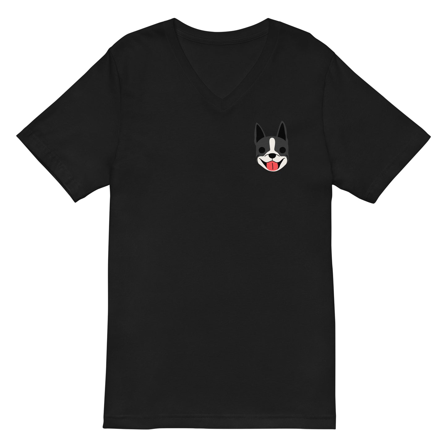 Boston Terrier Unisex Short Sleeve V-Neck T-Shirt