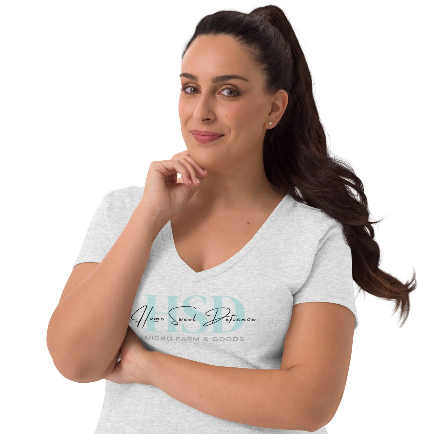HSD Logo Women’s recycled v-neck t-shirt