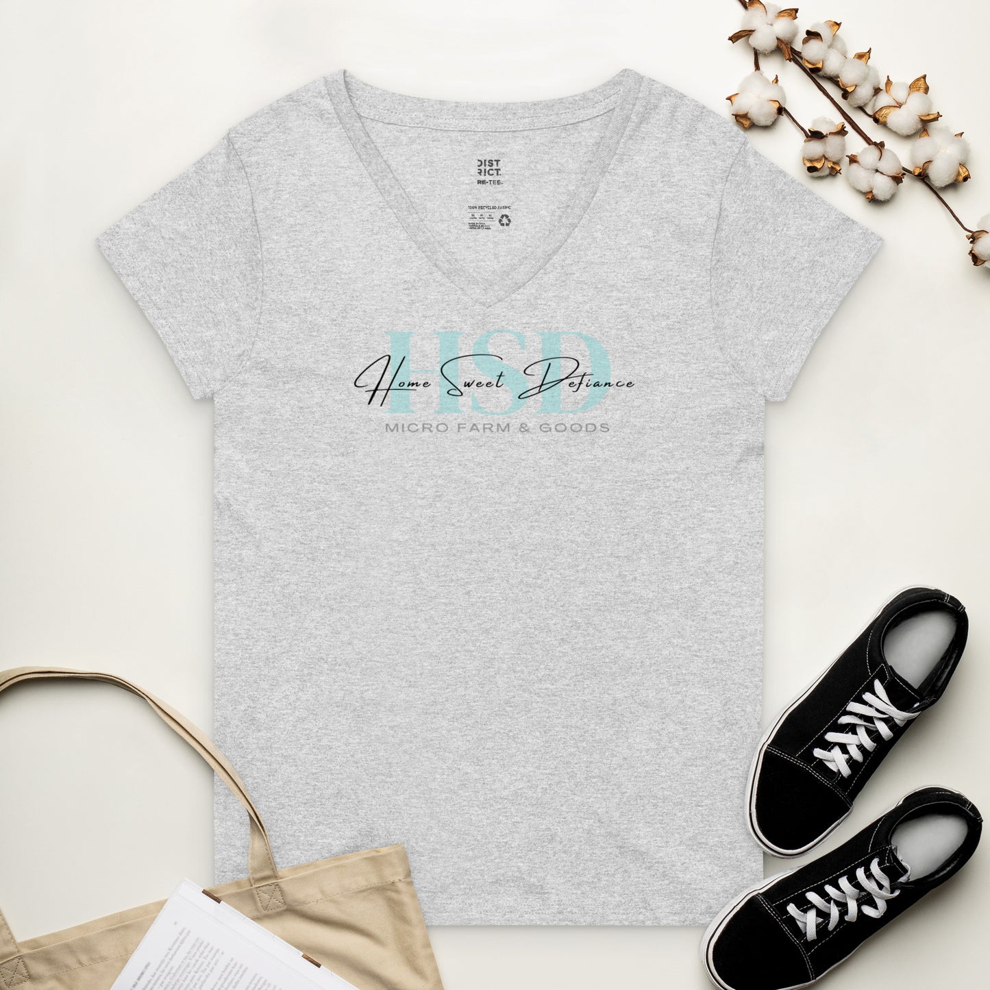 HSD Logo Women’s recycled v-neck t-shirt